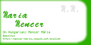 maria mencer business card